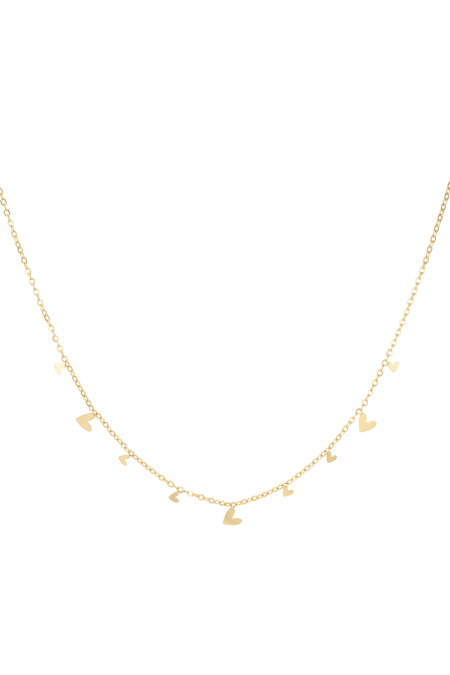 Collier all over coeurs - doré