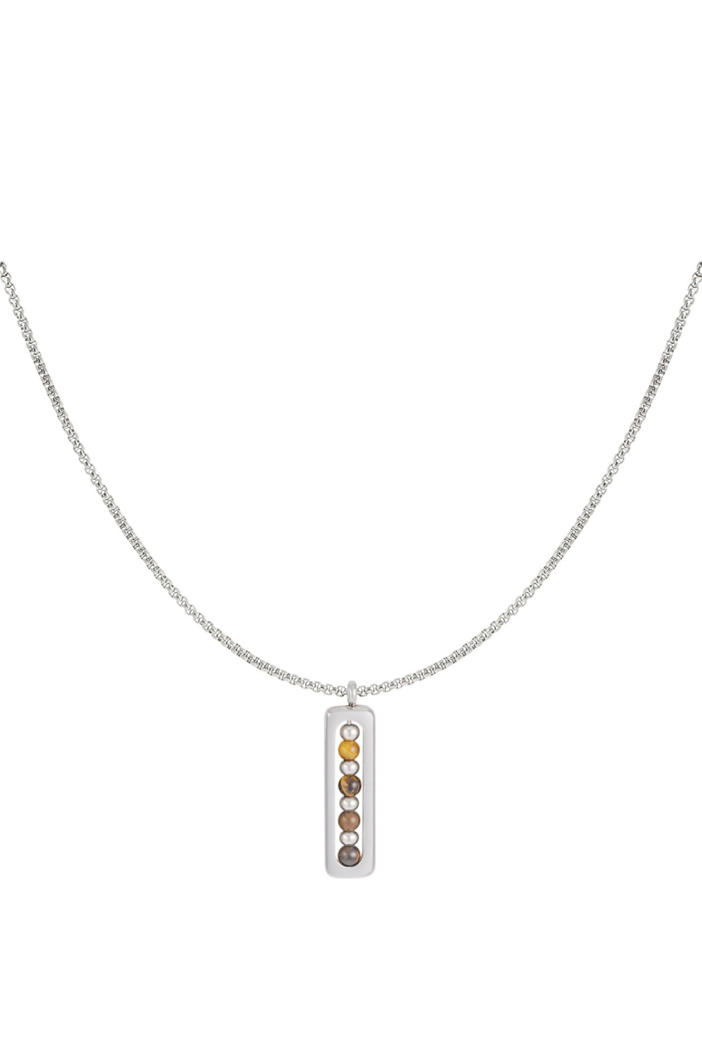 Collier Homme Avec Breloque Boule - Marron