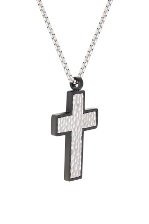 Collier Avec Breloque Structurée Croix h5 Image2