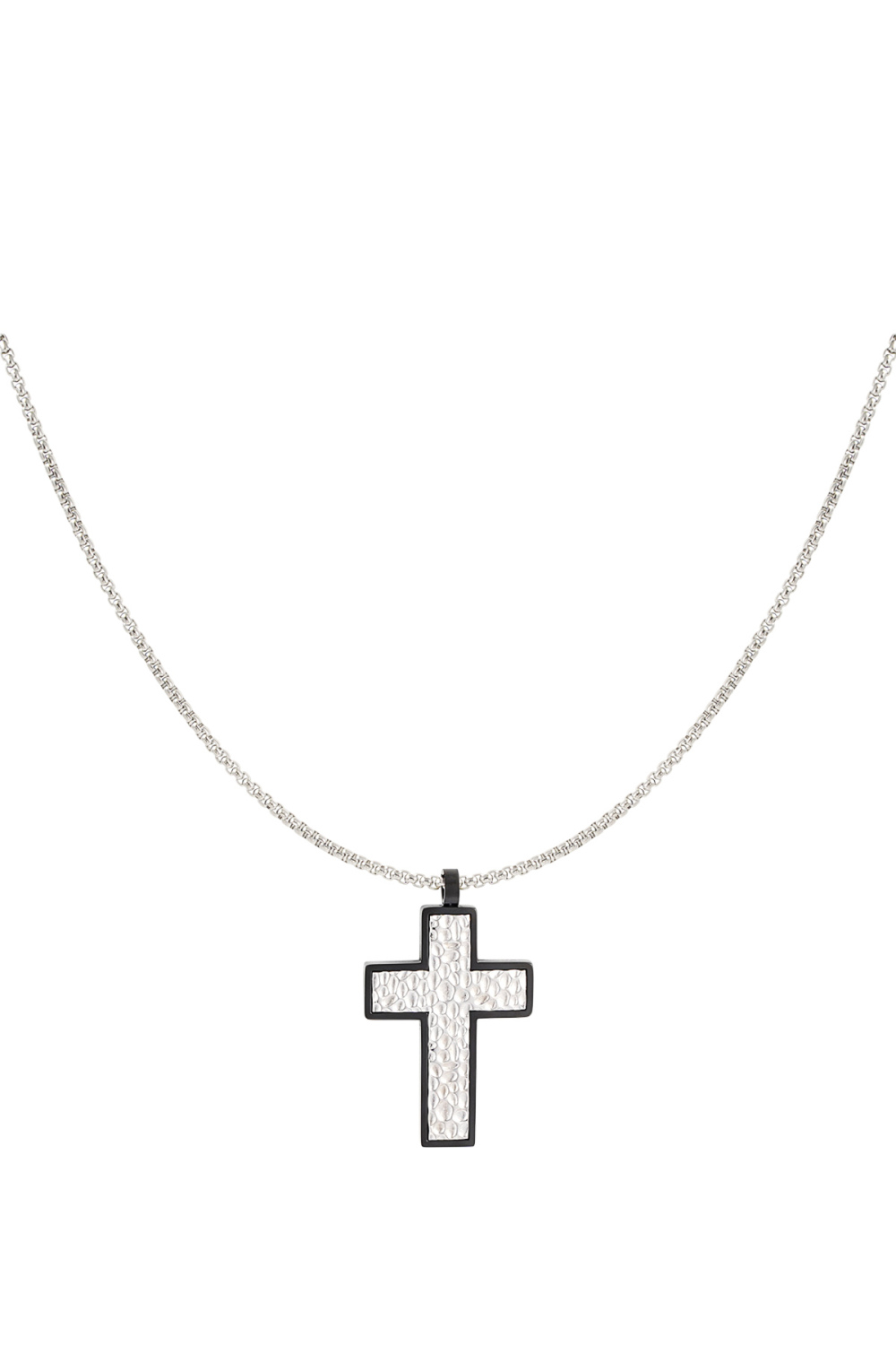Collier Avec Breloque Structurée Croix