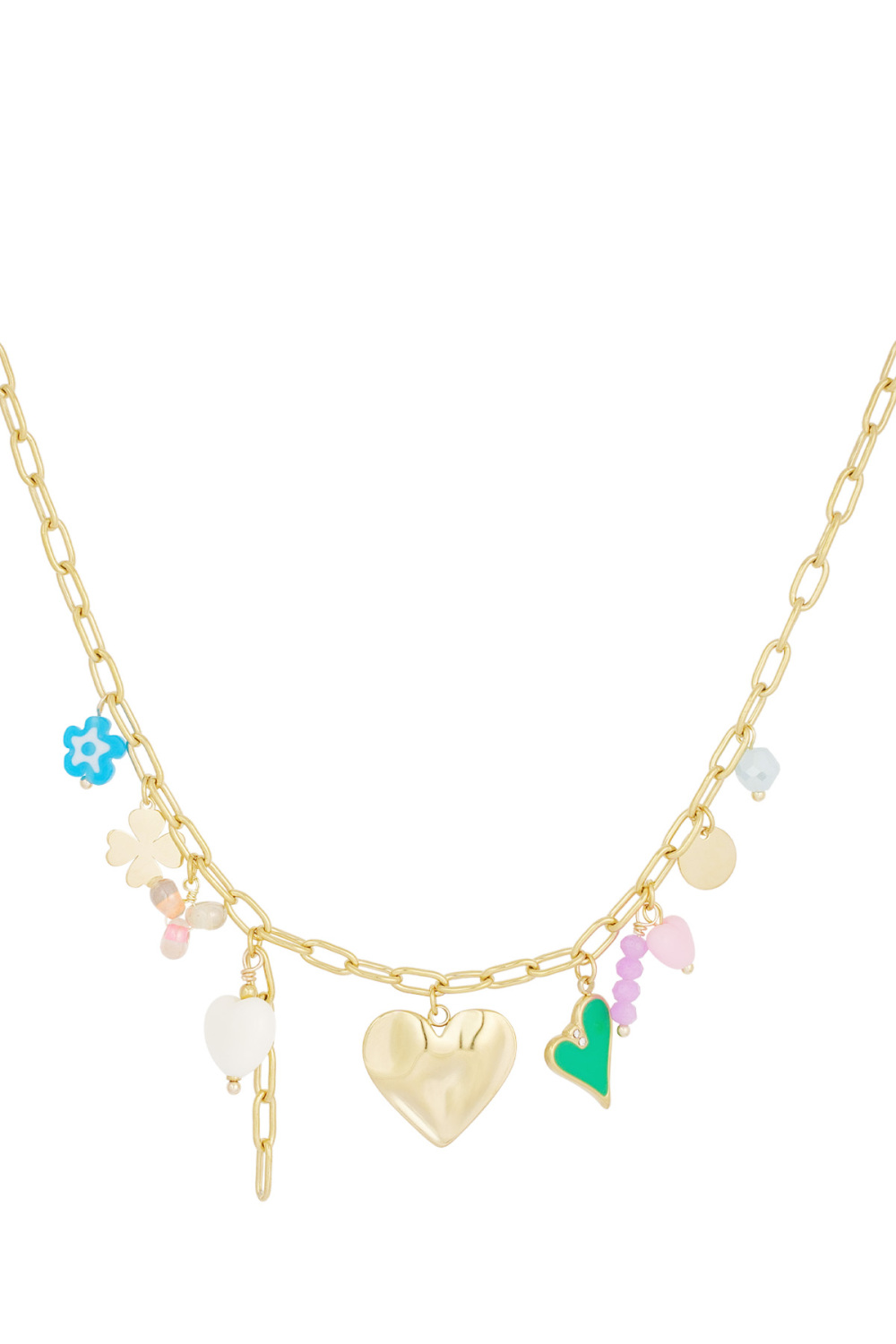 Collier À Breloques Avec Breloques Colorées - Doré 