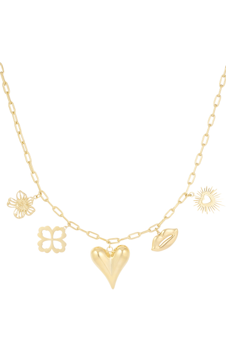 Collier charm langue d'amour - doré