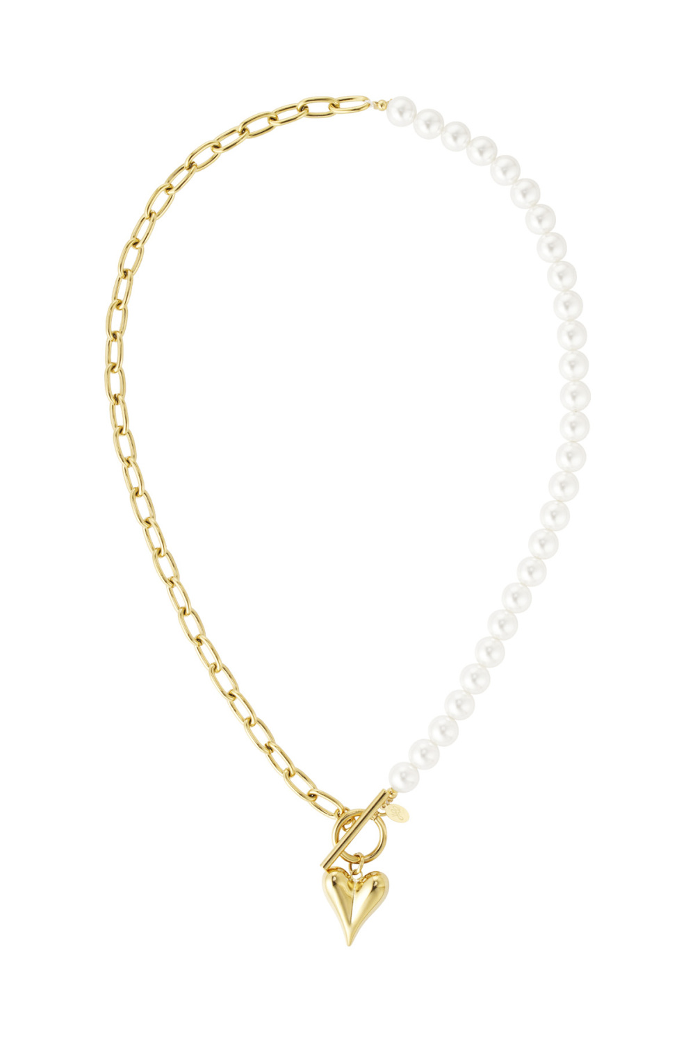 Collier De Perles Avec Coeurs - Doré Image4