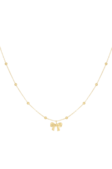 Collier avec boules et noeud - doré