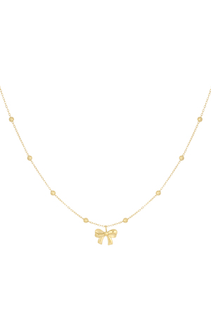 Collier Avec Boules Et Noeud - Doré h5