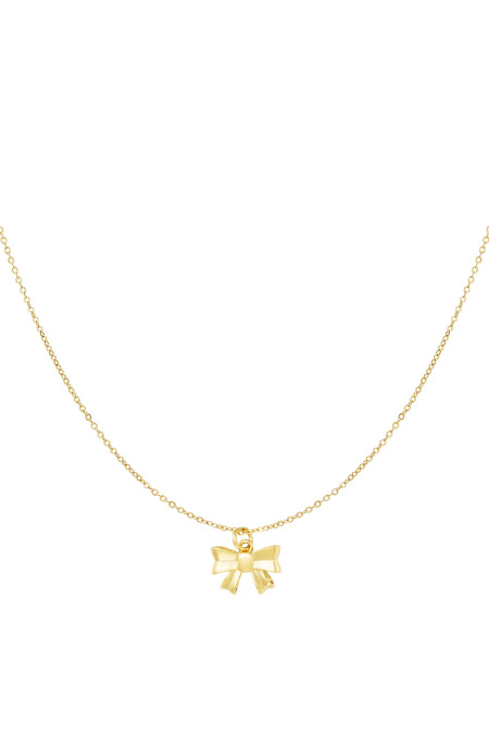 Collier simple avec pendentif noeud - Doré