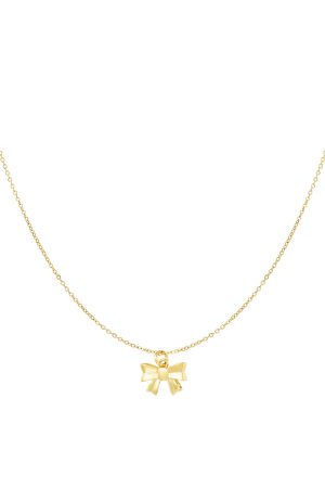 Collier Simple Avec Pendentif Noeud - Doré h5