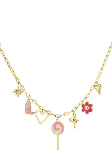 Collier à breloques Candy StCouleur ore - rose/Couleur or  