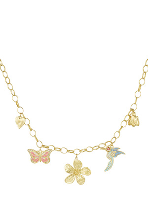 Collier Charm Floral Sauvage - Doré h5 
