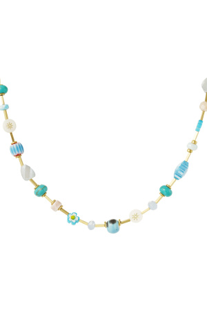 Collier Tréscouleur Or Vintage - Couleur Or Bleu h5 