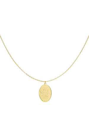 Collier Je T'aime Jusqu'à La Lune Et Au Dos - Doré h5 