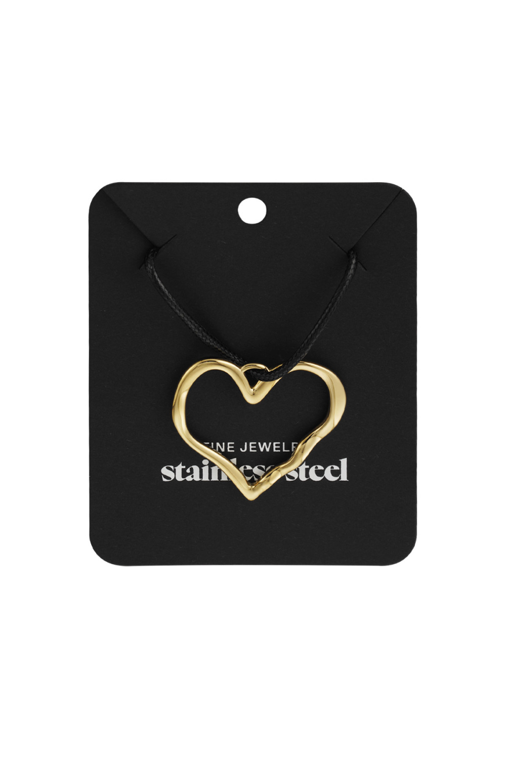 Chaîne Corde Grand Coeur - Doré h5Image5
