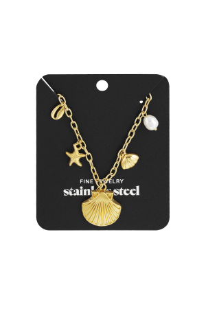 Collier Breloque Coquillage - Doré h5 Image3