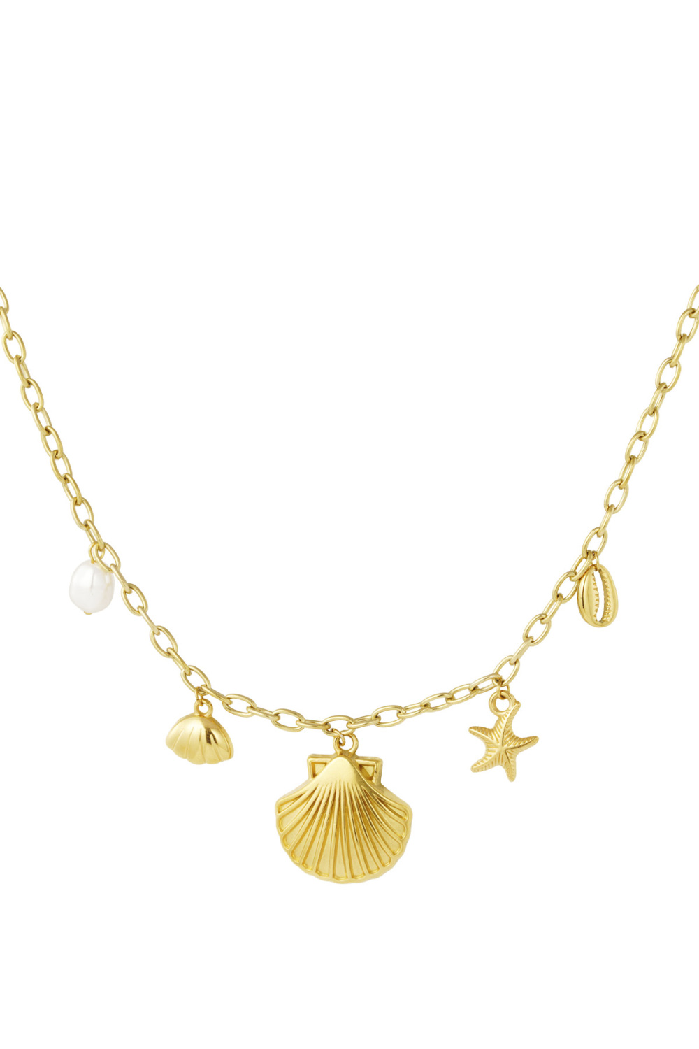 Collier Breloque Coquillage - Doré 