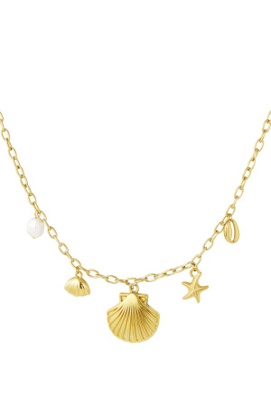 Collier Breloque Coquillage - Doré h5 