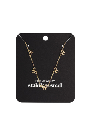 Collier Charming Bows - Doré h5 Image3