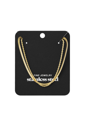 Collier Double Plat Et Chaîne h5 Image3