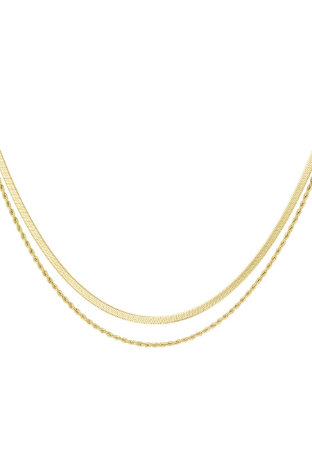 collier double plat et chaîne