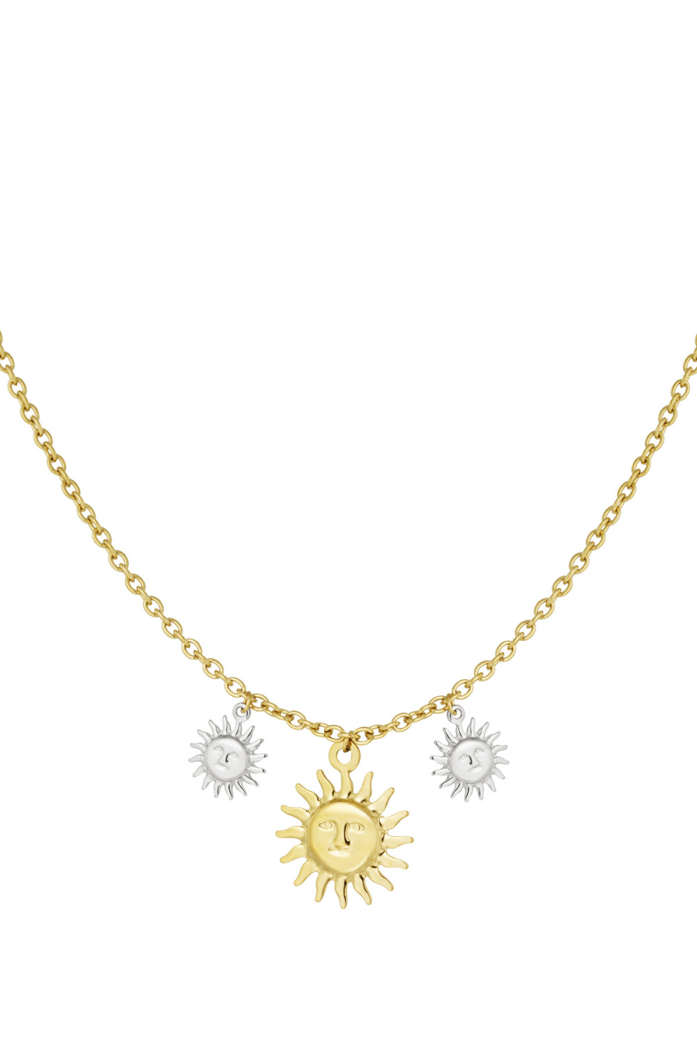 Collier Soleil Scintillant - Couleur Or Argent 
