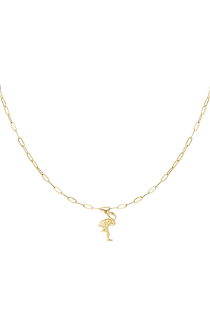 Collier Chaîne Flamant Rose h5 