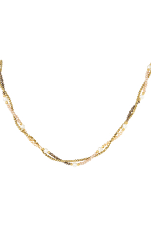 Collier De Perles Torsadées - Rose Et Marron h5 