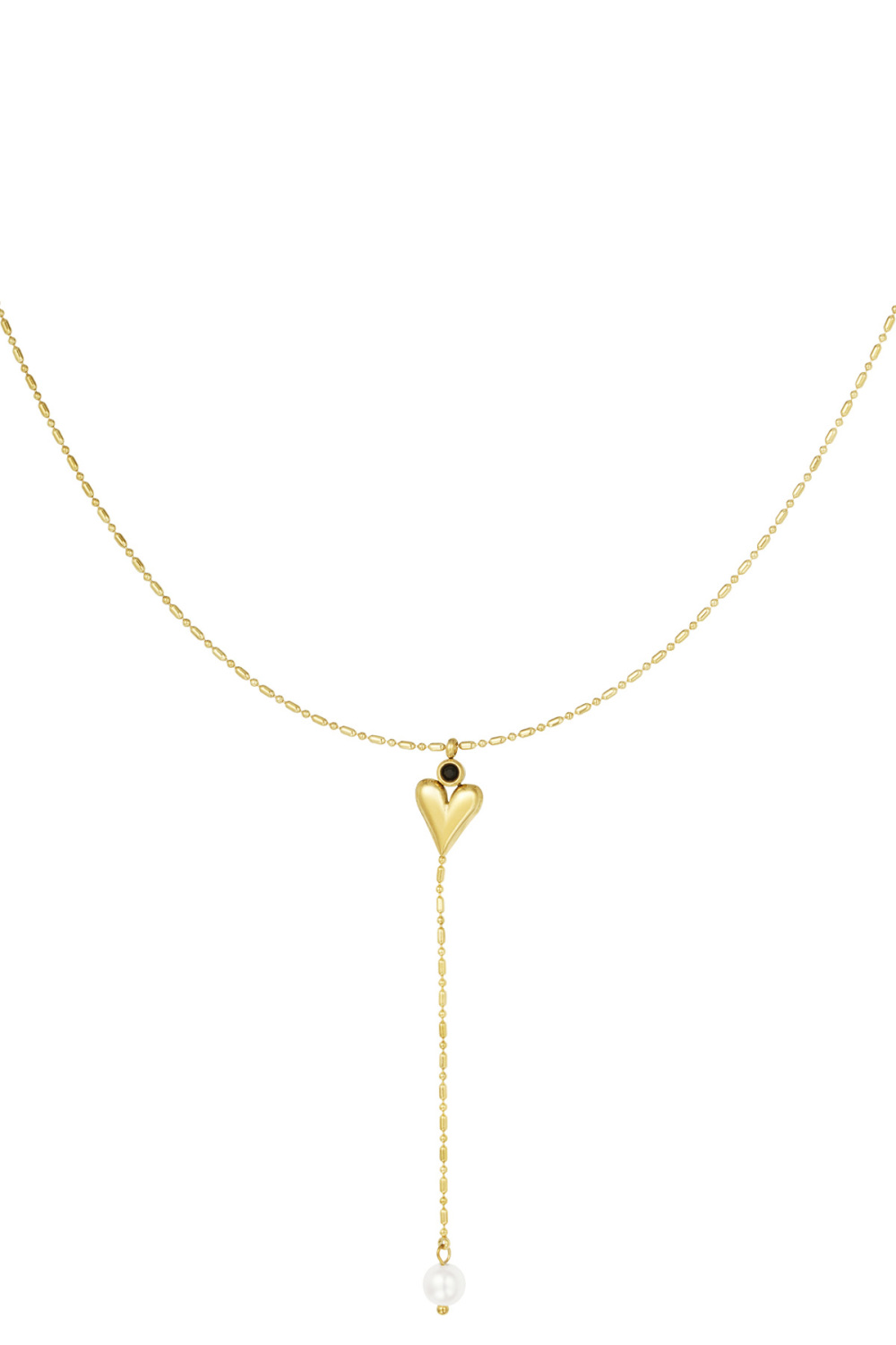 Collier Classique Coeur Et Perles 