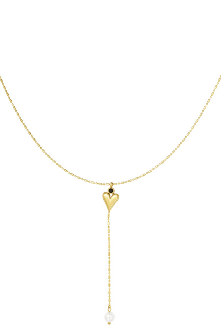 collier classique coeur et perles