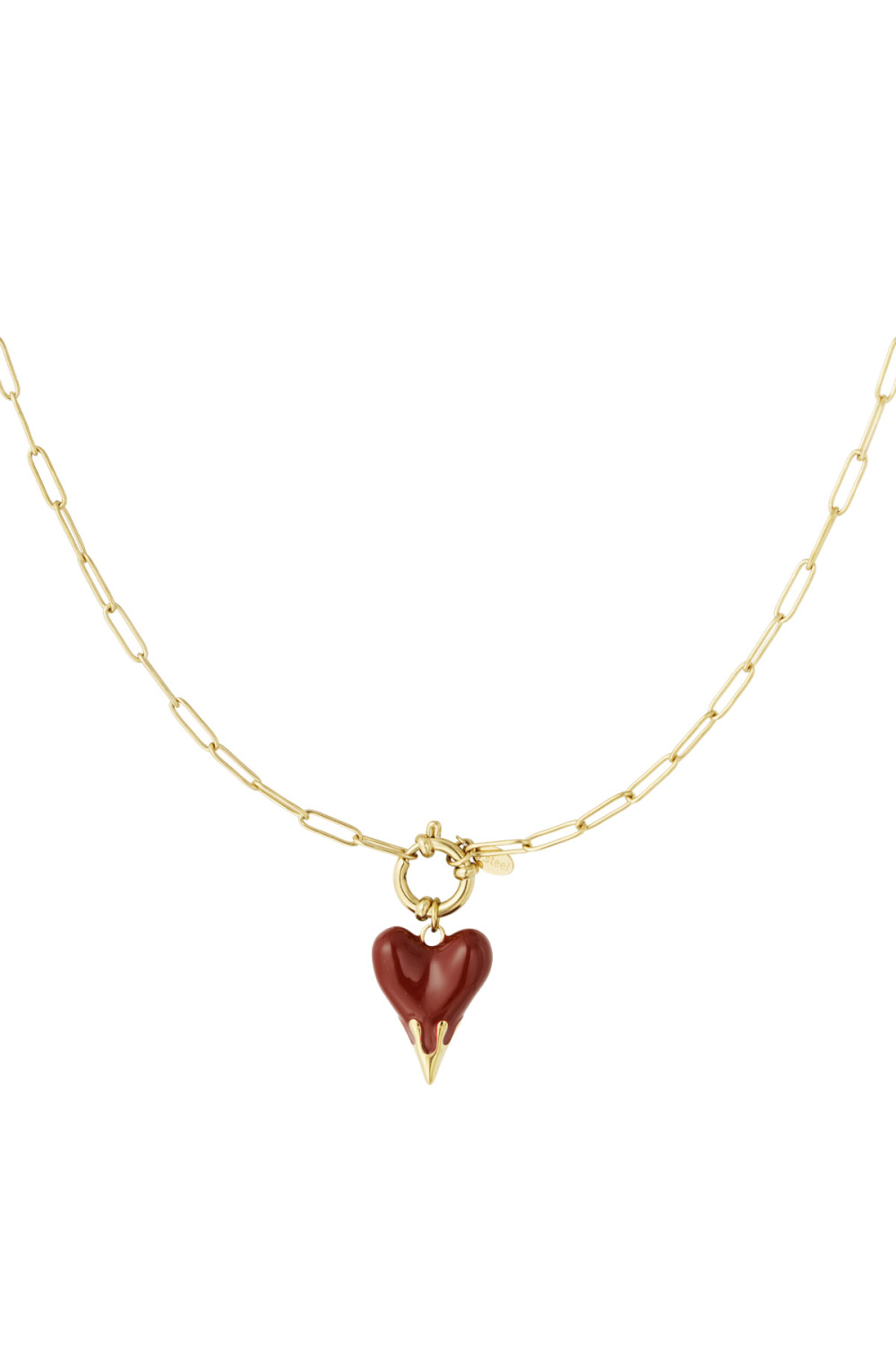 Collier Charm Coeur En Feu