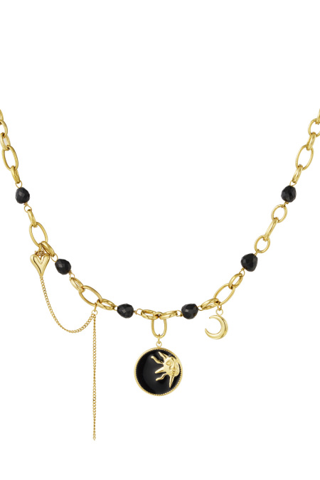 Collier à breloques Nuits solaires - Couleur or noir