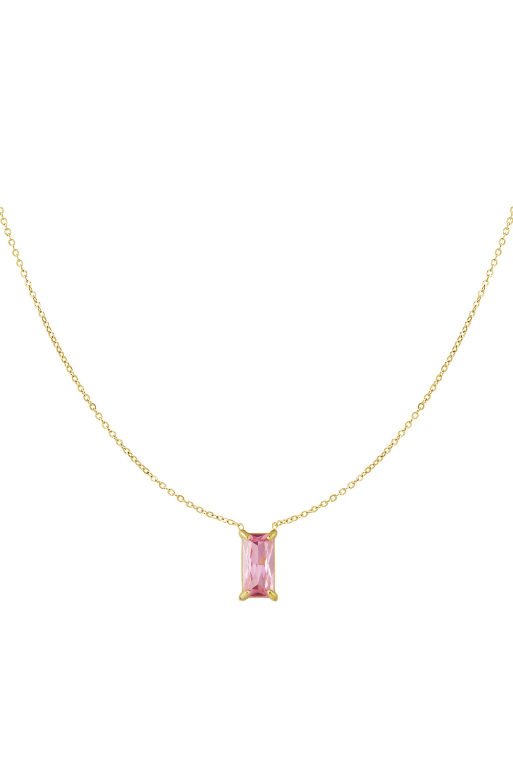 Collier Élégant Et Scintillant - Rose Et Couleur Or 