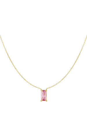 Collier Élégant Et Scintillant - Rose Et Couleur Or h5 