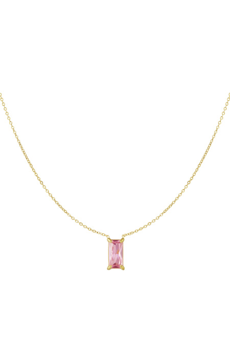 collier élégant et scintillant - rose et couleur or