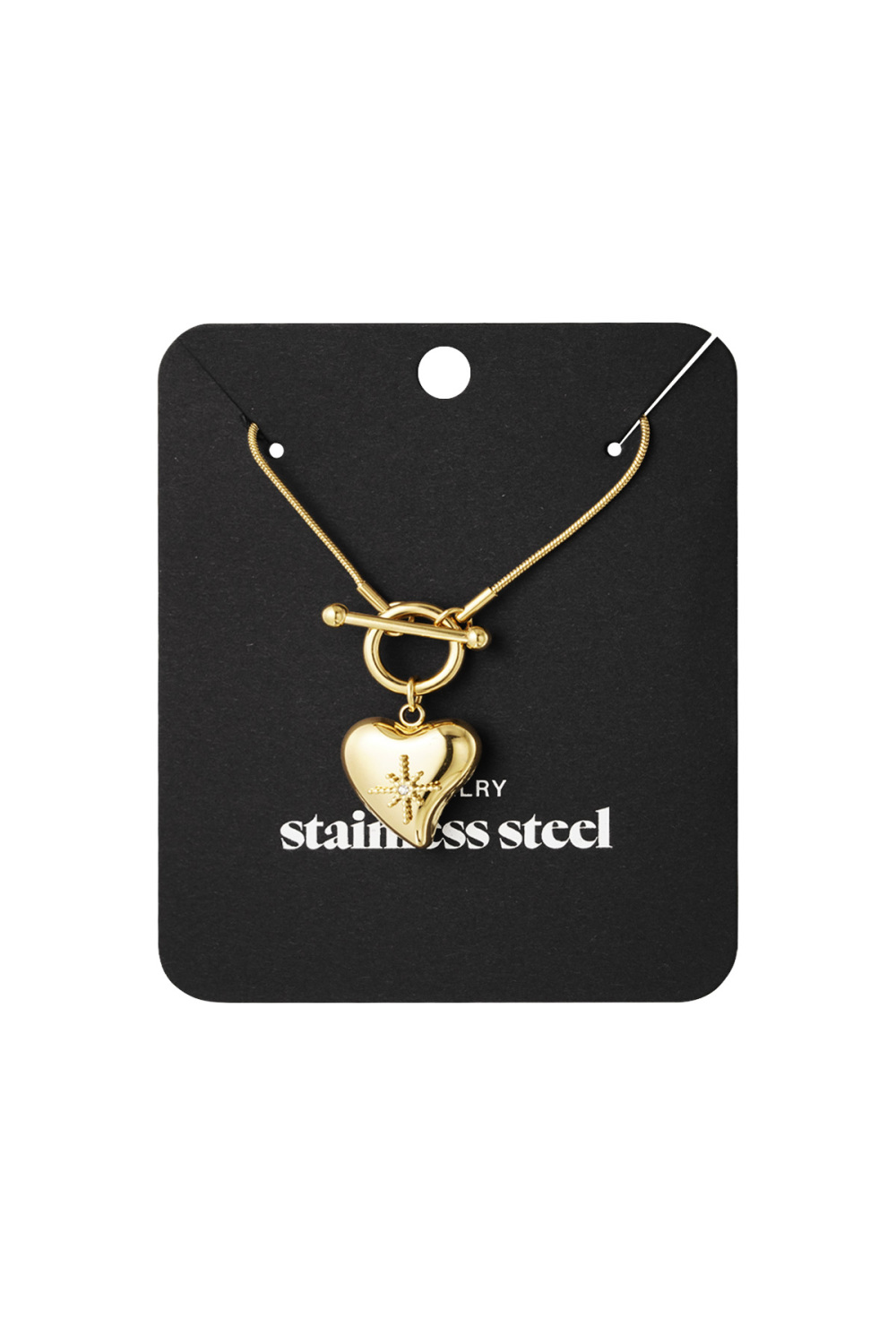 Collier Cadenas Avec Pendentif Grand Coeur Image2