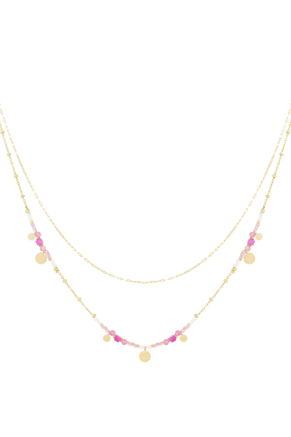 Collier Breloques Roses