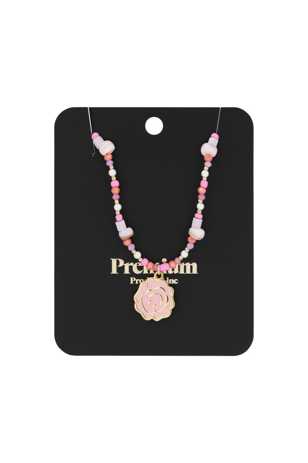 Collier De Perles Roses - Couleur Rose Et Or h5Image3