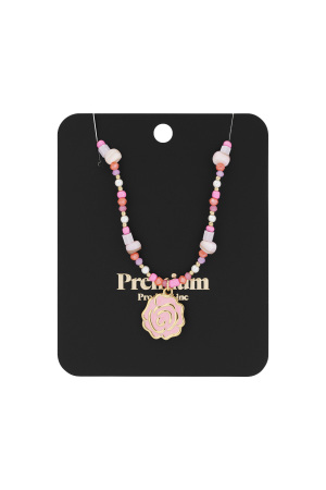 Collier De Perles Roses - Couleur Rose Et Or h5 Image3