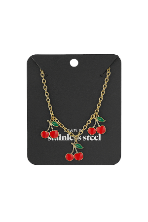 Collier À Breloques Triple Cerise h5 Image3