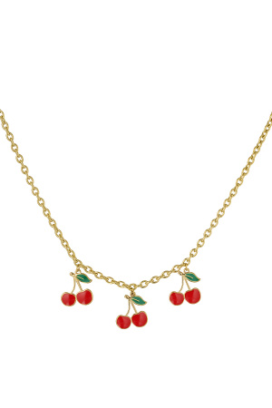 Collier À Breloques Triple Cerise h5 