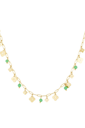 Collier Trèfle Basic - Couleur Or Vert h5 