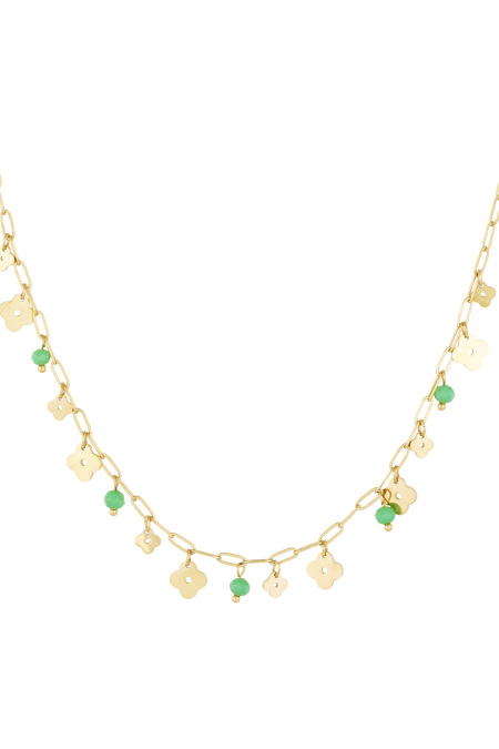 Collier trèfle basic - Couleur or vert