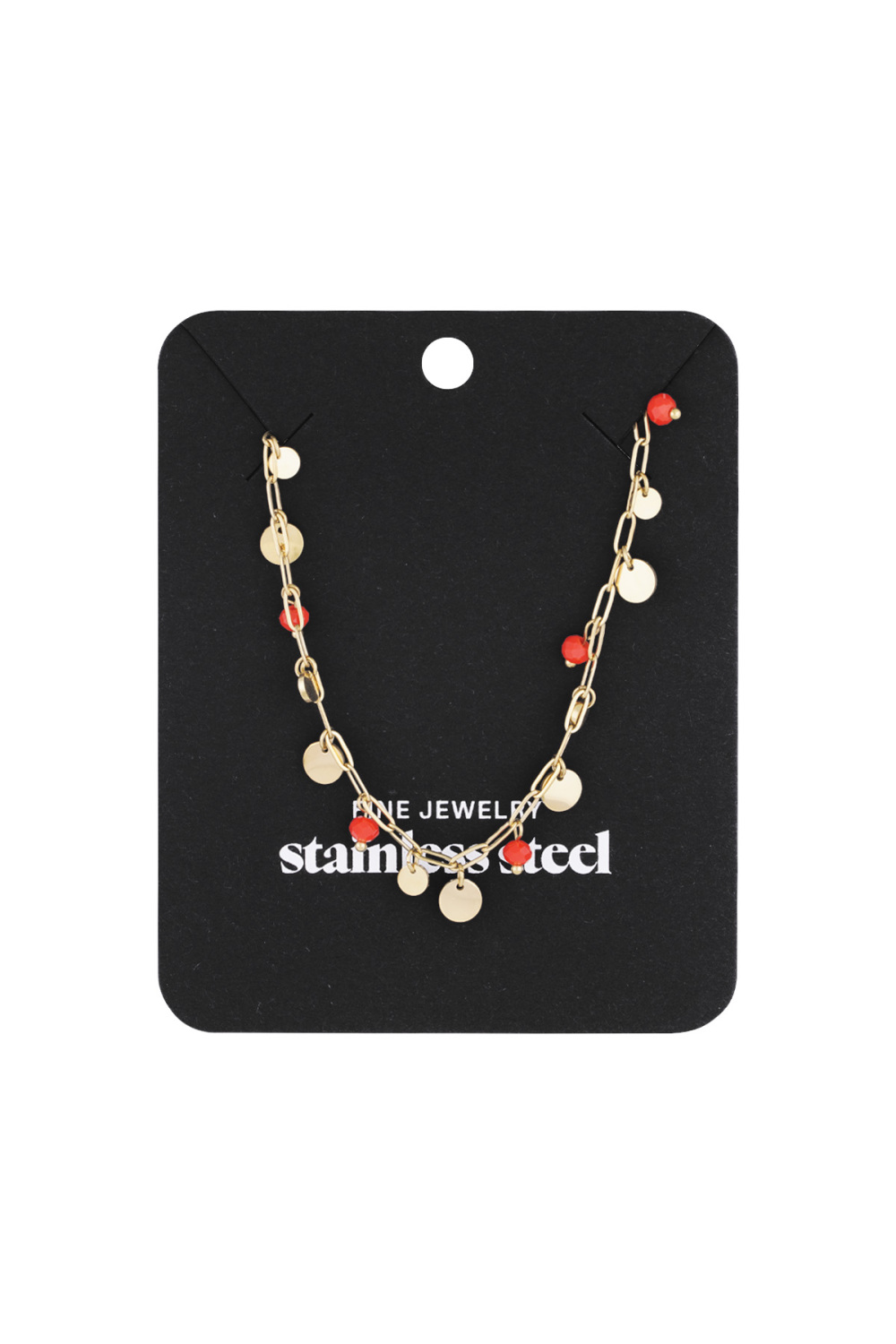 Collier Mix D'couleur Or Et De Rouge Image3