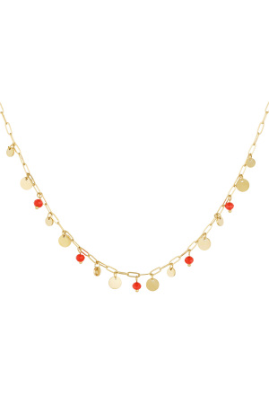 Collier Mix D'couleur Or Et De Rouge h5 