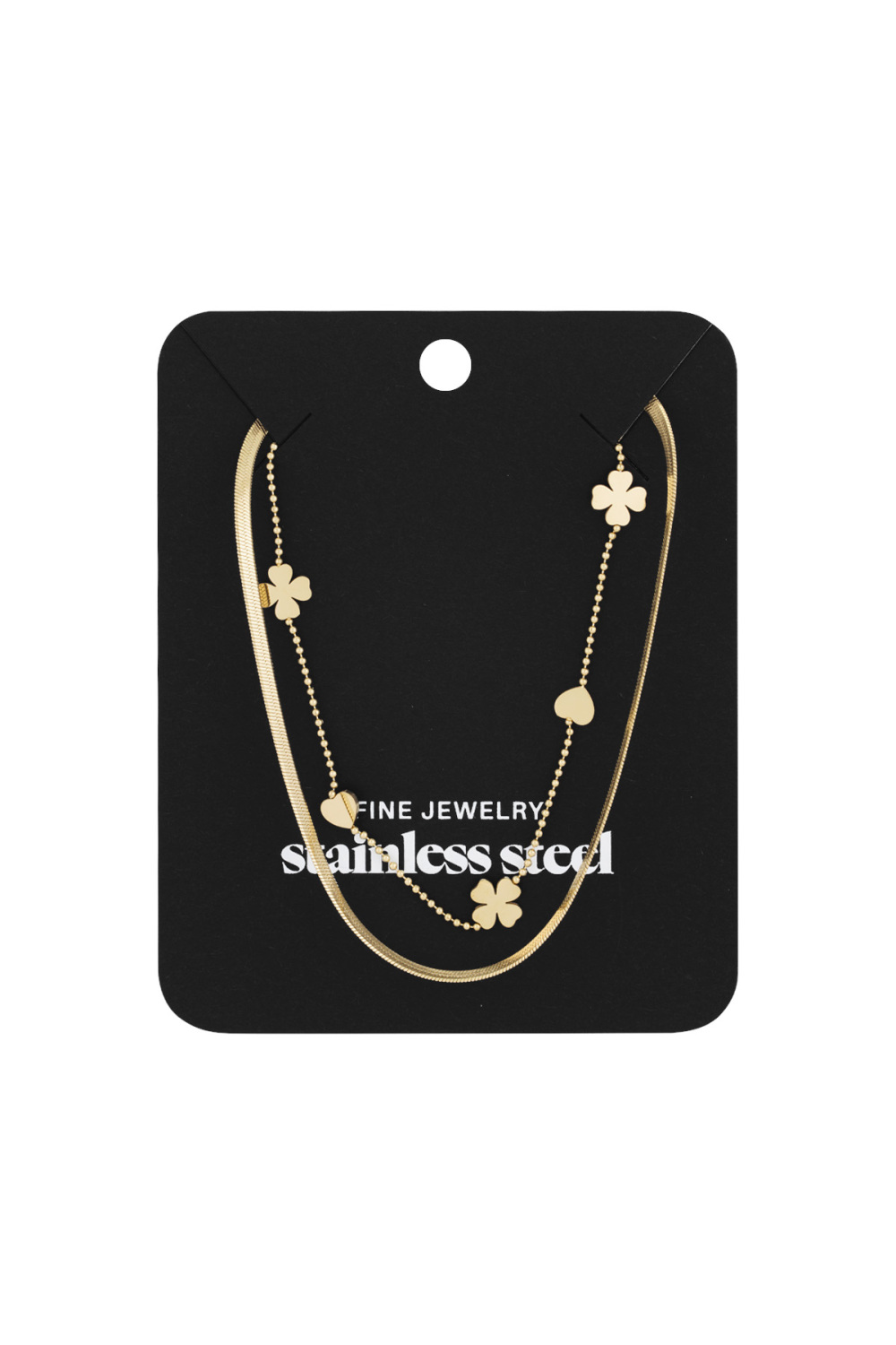 Collier Double Coeur Trèfle Image3
