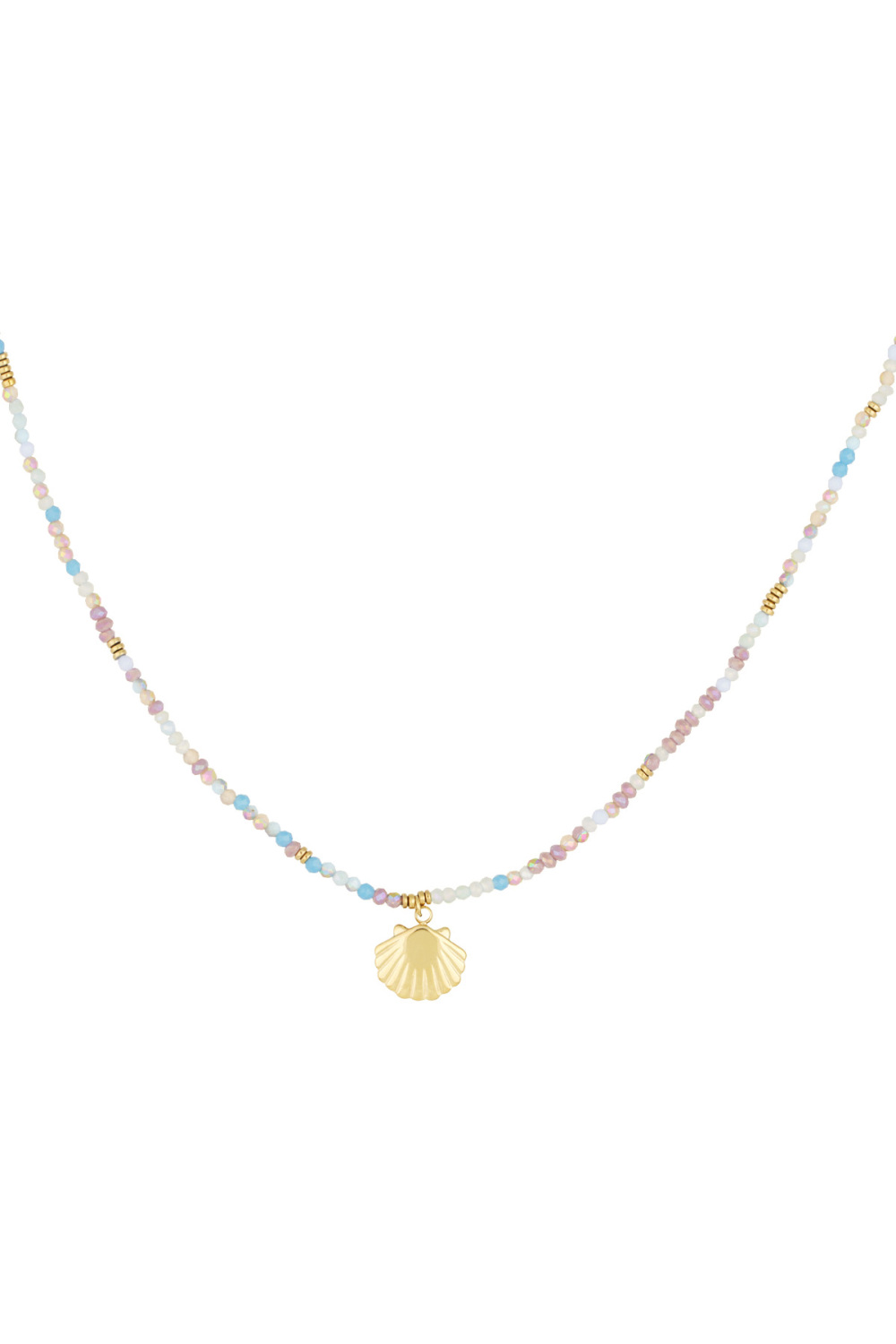 Collier Coquillage Colcouleur Oré - Bleu Couleur Or 