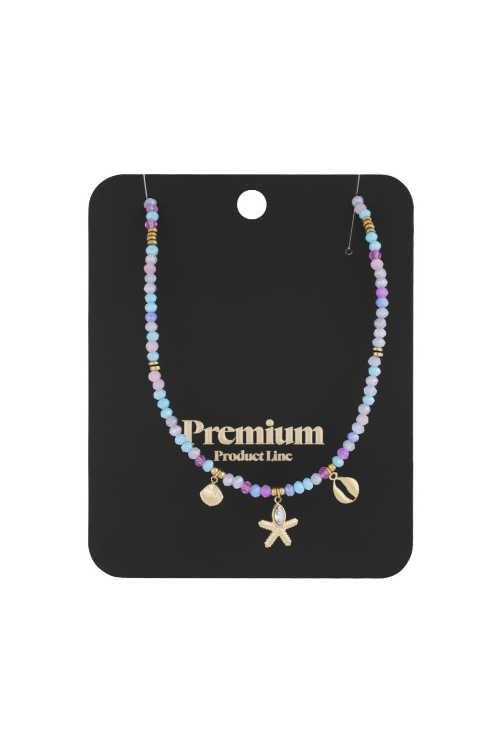 Collier Coquillage Party - Bleu Couleur Or Image3