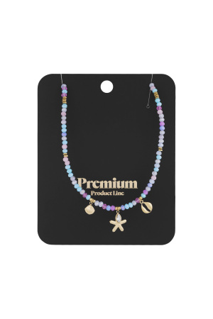 Collier Coquillage Party - Bleu Couleur Or h5 Image3