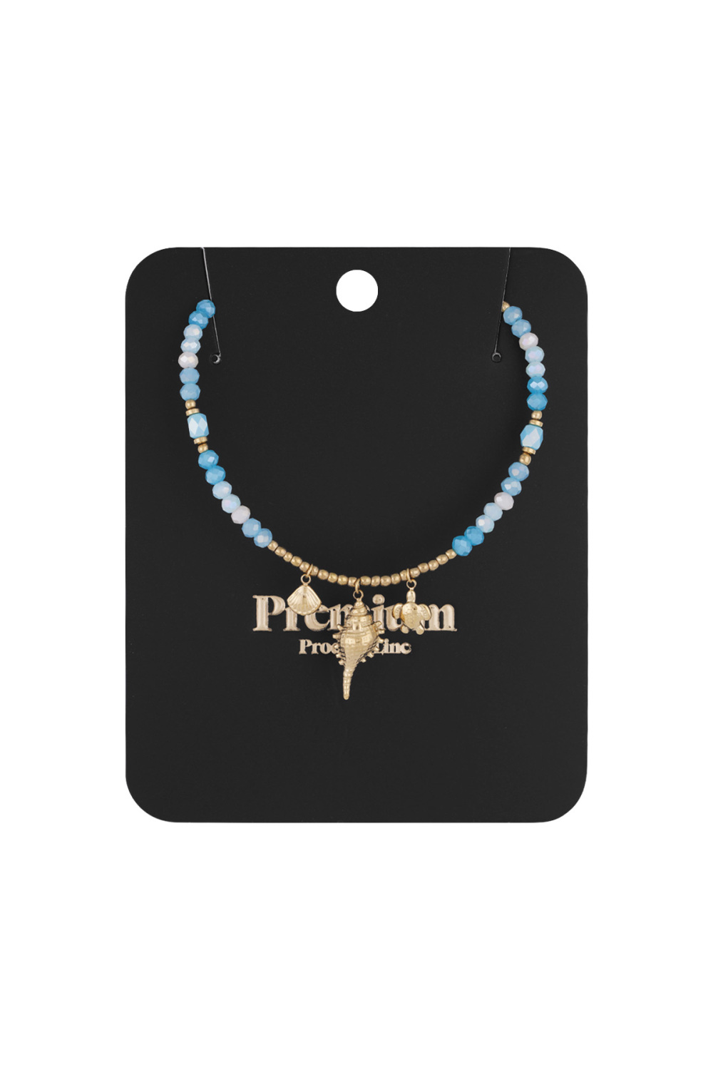 Collier Coquillage Spectacle - Couleur Bleu Or Image3
