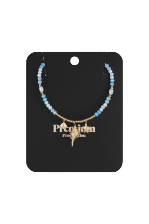 Collier Coquillage Spectacle - Couleur Bleu Or h5 Image3