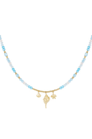 Collier Coquillage Spectacle - Couleur Bleu Or h5 