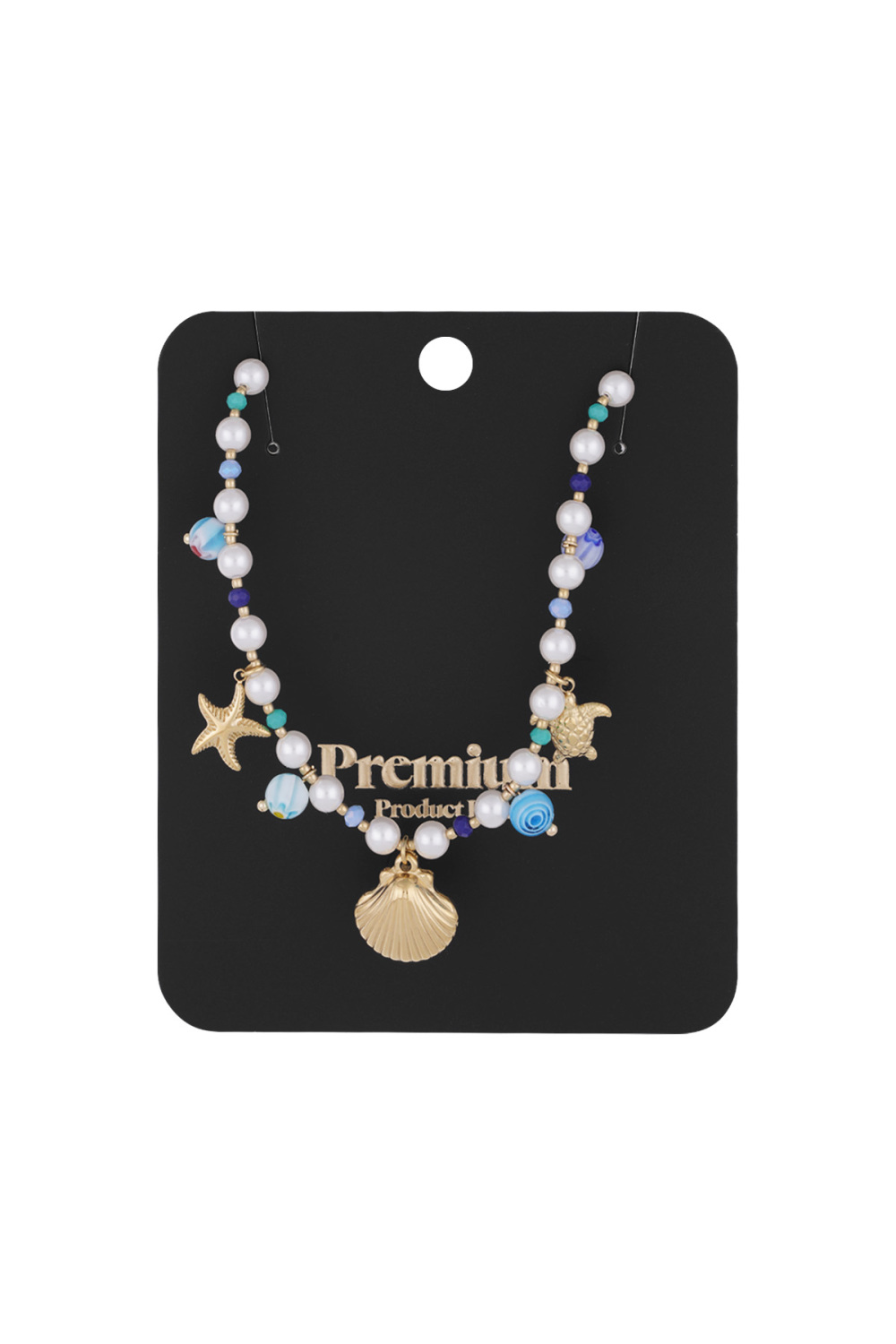 Collier Amoureux Des Tortues - Couleur Bleu Or Image3